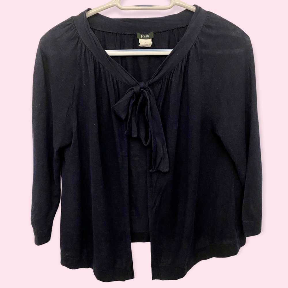J. Crew Navy silk and linen sweater